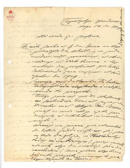 Carta manuscrita de Cagliero a Pagliere, 1909