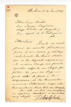 Correspondencia al Card. Cagliero de remitente impreciso (11-1-1901)