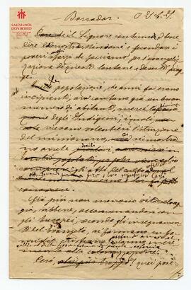Carta autógrafa borrador, sin fecha