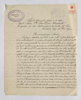 Carta manuscrita al Padre Pedemonte 04.07.1917