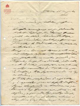 Carta manuscrita de Cagliero a Pagliere, 1911
