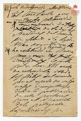 Carta autógrafa borrador, sin fecha