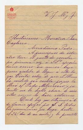 Carta dirigida al Card. Cagliero de Sor Ana María (6-6-1901)