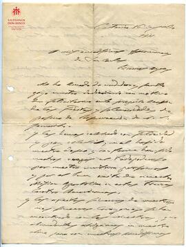 Carta manuscrita de Cagliero a los hermanos de San Carlos, Buenos Aires, 1911