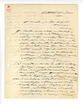 Carta manuscrita de Cagliero a Veneroni, 1911