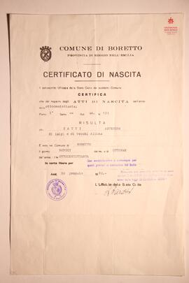 Certificato di nascitá