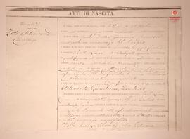 Fotocopia del libro del registro civil con registro del nacimiento