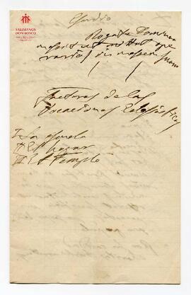 Carta autógrafa borrador, sin fecha
