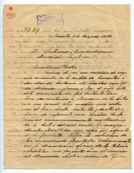 Carta a Mons. Cagliero de autor desconocido (6-3-1899)