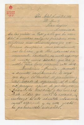 Carta a Mons. Cagliero de José Nicanor Contreras (11-6-1901)