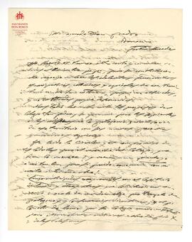 Carta autógrafa del Card. Cagliero a P. Bonacina sin precisar fecha