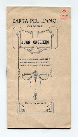 Carta del Card. Cagliero a salesianos, alumnos y cooperadores