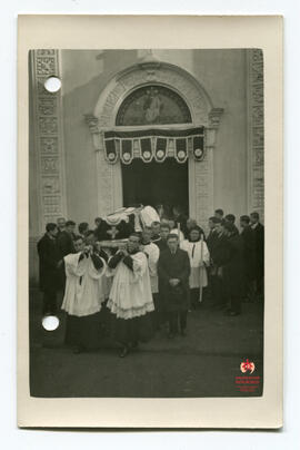 Fotografía del entierro del Cardenal Cagliero (Roma)
