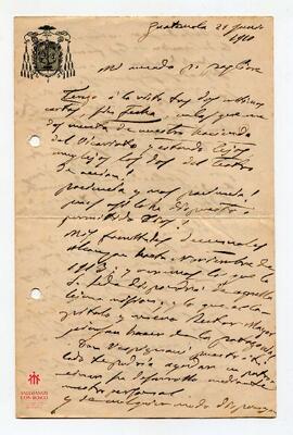 Carta manuscrita de Cagliero a Pagliere, 1910