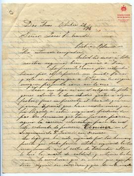 Carta de F. Fernández a José Esandi que menciona al Card. Cagliero (24-10-1894)