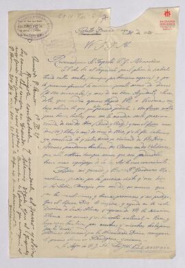 Carta manuscrita al Padre Manachino 1925
