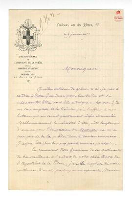 Correspondencia al Card. Cagliero de remitente y fecha impreciso (en francés)