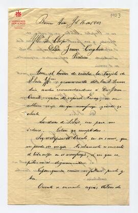 Carta dirigida al Card. Cagliero de Gabriel Carrasco (16-2-1903)