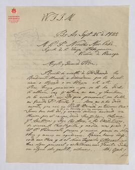 Carta manuscrita al Padre Mac Cabe 1925