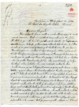 Carta manuscrita al Hno. Rébola 1921