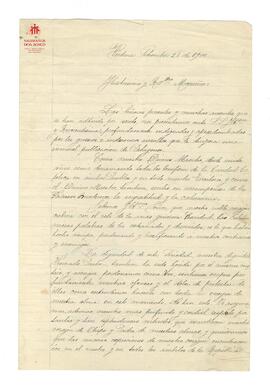 Carta dirigida al Card. Cagliero con firmas numerosas (28-9-1900)