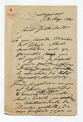 Carta suya al Intendente (posiblemente) (6-5-1901)