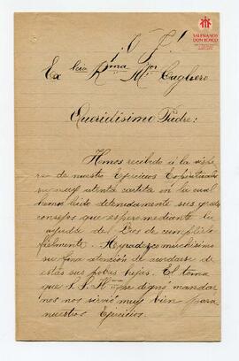 Carta dirigida al Card. Cagliero de Sor Anunciación Tolomeo (9-2-1903)
