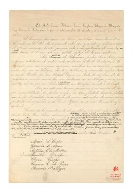 Carta dirigida al Card. Cagliero con firmas numerosas (s-fecha)