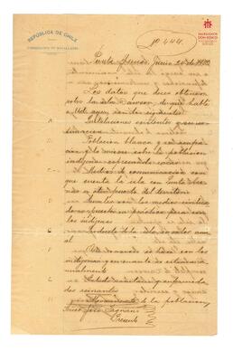 Carta de don Leandro Thrias? a Fagnano 1905