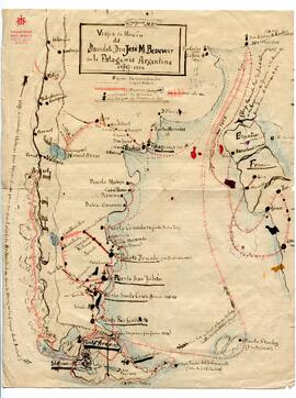 Mapa manuscrito de sus viajes de misión 1879-1924