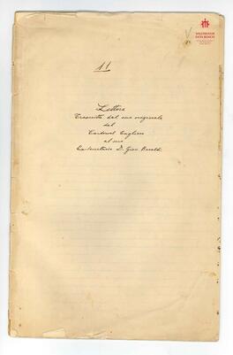 Cuadernillo con correspondencia entre Cagliero y Beraldi, traducidas del italiano