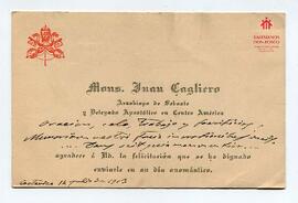 Tarjetón suyo a P. Bonacina con oración (14-7-1913)